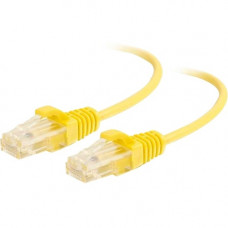 C2g 10ft Cat6 Ethernet Cable - Slim - Snagless Unshielded (UTP) - Yellow - 10 ft Category 6 Network Cable for Network Device - First End: 1 x RJ-45 Male Network - Second End: 1 x RJ-45 Male Network - 10 Gbit/s - Patch Cable - 28 AWG - Yellow 01174
