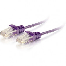 C2g 1ft Cat6 Snagless Unshielded (UTP) Slim Ethernet Network Patch Cable - Purple - 1 ft Category 6 Network Cable for Network Device - First End: 1 x RJ-45 Male Network - Second End: 1 x RJ-45 Male Network - Patch Cable - 28 AWG - Purple 01180