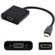 AddOn 8in Lenovo 701943-001 Compatible HDMI Male to VGA Female Black Active Adapter Cable with Micro USB Ports - 100% compatible and guaranteed to work - TAA Compliance 701943-001-AO