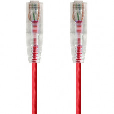 Monoprice SlimRun Cat6 28AWG UTP Ethernet Network Cable, 7ft Red - 7 ft Category 6 Network Cable for Network Device - First End: 1 x RJ-45 Male Network - Second End: 1 x RJ-45 Male Network - Patch Cable - Red 14814