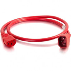 C2g 2ft 14AWG Power Cord (IEC320C14 to IEC320C13) -Red - 250 V AC / 15 A - Red - 2 ft Cord Length 17529