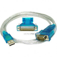 Monoprice USB/Serial Data Transfer Cable - 5.83 ft Serial/USB Data Transfer Cable for Cellular Phone, Modem, PDA, Camera - First End: 1 x DB-9 Male Serial - Second End: 1 x Type A Male USB 2067