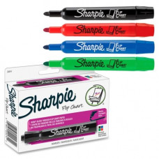Newell Rubbermaid Sharpie Bullet Point Flip Chart Markers - Bullet Marker Point Style - Assorted Water Based Ink - Assorted Barrel - 4 / Set - TAA Compliance 22474
