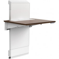 Ergotron WorkFit Elevate with Power Access (Walnut Hills) Sit-Stand Wall Desk - Walnut Hills Top - 40.50" Height x 28" Width x 24.50" Depth - Snow White 24-802-S894