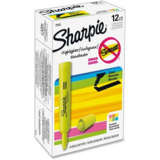 Newell Rubbermaid Sharpie SmearGuard Tank Style Highlighters - Chisel Marker Point Style - Fluorescent Yellow, Yellow, Fluorescent Green, Fluorescent Orange, Fluorescent Pink, Blue - 12 / Set - TAA Compliance 25053