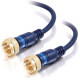 C2g 50ft Velocity Mini-Coax F-Type Cable - F Connector Male - F Connector Male - 50ft - Blue - RoHS Compliance 29123