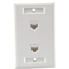 C2g Dual Cat5E RJ45 Configured Wall Plate - White - 2 x Socket(s) - RJ-45 - White 27416