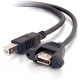 C2g 2ft Panel-Mount USB 2.0 A Female to B Male Cable - Type A Female USB - Type B Male USB - 2ft - Black - RoHS Compliance 28068