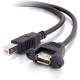 C2g 3ft Panel-Mount USB 2.0 A Female to B Male Cable - Type A Female USB - Type B Male USB - 3ft - Black - RoHS Compliance 28069