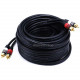Monoprice 35ft Premium 2 RCA Plug/2 RCA Plug M/M 22AWG Cable - Black - 35 ft Coaxial Audio Cable for Audio Device - First End: 2 x RCA Audio - Male - Second End: 1 x RCA Audio - Male - Shielding - Gold Plated Connector - Black 2867