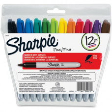 Newell Rubbermaid Sharpie Fine Point Permanent Marker - Fine Marker Point - Assorted Alcohol Based Ink - 12 / Set - TAA Compliance 30072