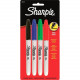 Newell Rubbermaid Sharpie Fine Point Permanent Marker - Fine Marker Point - Blue, Black, Green, Red Oil Based Ink - 4 / Pack - TAA Compliance 30174PP