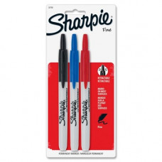 Newell Rubbermaid Sharpie Fine Point Retractable Markers - Fine Marker Point - Assorted - 3 / Set 32726PP