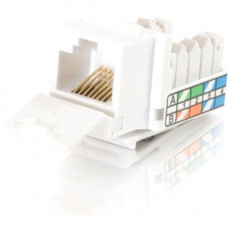 C2g 90&deg; Cat5E RJ45 UTP Keystone Jack - White - RJ-45, 110-punchdown 35201