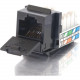 C2g 90&deg; Cat5E RJ45 UTP Keystone Jack - Black - RJ-45, 110-punchdown 35203