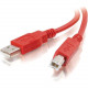 C2g 3m USB 2.0 A/B Cable - Red - Type A Male USB - Type B Male USB - 9.84ft - Red 35677
