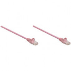 Intellinet Network Solutions Cat6 UTP Network Patch Cable, 1.5 ft (0.5 m), Pink - RJ45 Male / RJ45 Male 392754