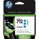 HP 712 Original Ink Cartridge - Cyan - Inkjet - 3 / Pack - TAA Compliance 3ED77A