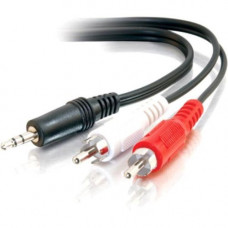 C2g 6ft Value Series One 3.5mm Stereo Male to Two RCA Stereo Male Y-Cable - Mini-phone Male Stereo - RCA Male Stereo - 6ft - Black - RoHS Compliance 40423