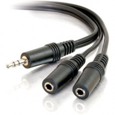 C2g 6ft One 3.5mm Stereo Male to Two 3.5mm Stereo Female Y-Cable - Mini-phone Male Stereo - Mini-phone Female Stereo - 6ft - Black - RoHS Compliance 40427