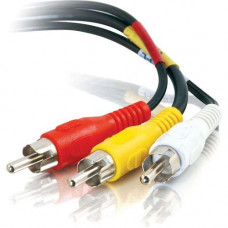 C2g 3ft Value Series Composite Video + Stereo Audio Cable - RCA Male - RCA Male - 3ft - Black - RoHS Compliance 40447