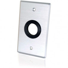 C2g 1in Grommet Cable Pass Through Single Gang Wall Plate - Brushed Aluminum - 1-gang - RoHS Compliance 40488