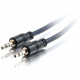 C2g 50ft Plenum-Rated 3.5mm Stereo Audio Cable with Low Profile Connectors - 50 ft Audio Cable - First End: 1 x Mini-phone Male Stereo Audio - Second End: 1 x Mini-phone Male Stereo Audio - Shielding - Black - RoHS Compliance 40518