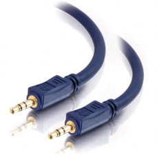 C2g 1.5ft Velocity 3.5mm M/M Stereo Audio Cable - Mini-phone Male - Mini-phone Male - 1.5ft - Blue 40600