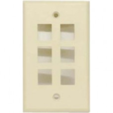 Weltron Faceplate - 6 x Socket(s) - 1-gang - Ivory 44-796IV