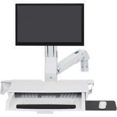 Ergotron StyleView Wall Mount for Monitor, Bar Code Scanner, Keyboard, Wrist Rest, Mouse - White - 1 Display(s) Supported24" Screen Support - 32 lb Load Capacity - 75 x 75, 100 x 100 VESA Standard 45-583-216