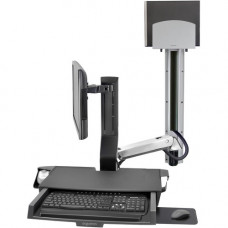 Ergotron StyleView Wall Mount for Monitor, Keyboard, Bar Code Scanner, CPU, Mouse, Wrist Rest - Polished Aluminum - 1 Display(s) Supported24" Screen Support - 31.97 lb Load Capacity - 75 x 75, 100 x 100 VESA Standard 45-595-026