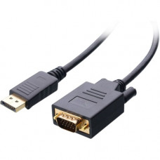 4XEM 15FT DisplayPort To VGA Adapter Cable - Black - 15 ft DisplayPort/VGA Video Cable for Video Device, Monitor, Projector, Desktop Computer, Notebook - First End: 1 x DisplayPort Male Digital Audio/Video - Second End: 1 x HD-15 Male VGA - Supports up to