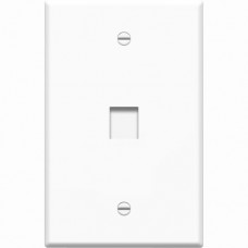 4XEM 1 Port/Outlet RJ45 Cat5/Cat6 Ethernet Wall Plate (White) - 1 x Socket(s) - White 4XFP01KYWH