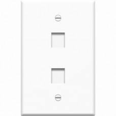 4XEM 2 Port/Outlet RJ45 Cat5/Cat6 Ethernet Wall Plate (White) - 2 x Socket(s) - White 4XFP02KYWH