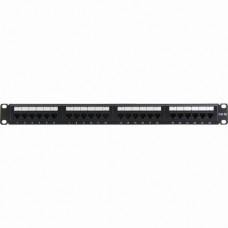 4XEM 24 Port CAT5E Rackmount Patch Panel - Black - Steel - 24 x RJ-45 Port(s) 4XRMC5EPP24