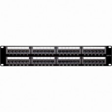 4XEM 48 Port CAT6 Rackmount Patch Panel - Black - Steel - 48 x RJ-45 Port(s) 4XRMC6PP48