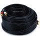 Monoprice 75ft Premium 2 RCA Plug/2 RCA Plug M/M 22AWG Cable - Black - 75 ft Coaxial Audio Cable for Audio Device - First End: 2 x RCA Male Audio - Second End: 1 x RCA Male Audio - Shielding - Gold Plated Connector - Black 5349