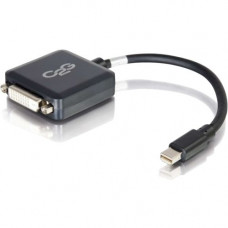 C2g Mini DisplayPort to DVI Adapter - M/F - DVI/Mini DisplayPort for Notebook, Tablet, Monitor, Video Device - 8" - 1 x Mini DisplayPort Male Thunderbolt - 1 x DVI-D (Single-Link) Female Digital Video - Black - TAA Compliance 54311