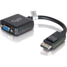 C2g DisplayPort to VGA Adapter - Adapter Converter - M/F - DisplayPort/VGA for Notebook, Tablet, Monitor, Video Device - 8" - 1 x DisplayPort Male Digital Audio/Video - 1 x HD-15 Female VGA - Black - TAA Compliance 54323