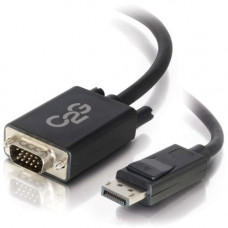 C2g 6ft DisplayPort to VGA Adapter Cable - M/M - DisplayPort/VGA for Notebook, Monitor, Video Device - 6 ft - 1 x DisplayPort Male Digital Audio/Video - 1 x HD-15 Male VGA - Black - TAA Compliance 54332