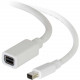 C2g 3ft Mini DisplayPort Extension Cable M/F - White - 3 ft Mini DisplayPort A/V Cable for Audio/Video Device, Computer, Monitor - First End: 1 x Mini DisplayPort Male Thunderbolt - Second End: 1 x Mini DisplayPort Female Thunderbolt - Extension Cable - W