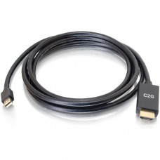 C2g HDMI/Mini DisplayPort Audio/Video Cable - 10 ft HDMI/Mini DisplayPort A/V Cable for Notebook, HDTV, Projector, Audio/Video Device - Mini DisplayPort Digital Audio/Video - HDMI Digital Audio/Video - Supports up to 3840 x 2160 - Black 54437