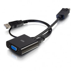 C2g DisplayPort to VGA Adapter with 3.5mm Audio - Active Adapter Converter - M/F - 8" DisplayPort/Mini-phone/VGA Video Cable - First End: 1 x DisplayPort Male Digital Video - Second End: 1 x HD-15 Female VGA, Second End: 1 x 3.5mm Female Stereo Audio