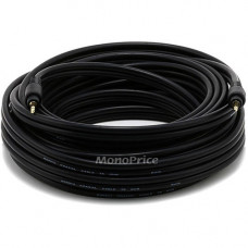 Monoprice Premium Coaxial Audio Cable - 35 ft Coaxial Audio Cable for Audio Device, Headphone, Cellular Phone - First End: 1 x Mini-phone Stereo Audio - Male - Second End: 1 x Mini-phone Stereo Audio - Male - Shielding - Gold Plated Connector - Black 5582