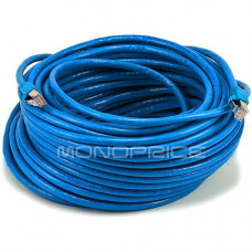 Monoprice 100FT 24AWG Cat6A 500MHz STP Ethernet Bare Copper Network Cable - Blue - 100 ft Category 6a Network Cable for Network Device - First End: 1 x RJ-45 Male Network - Second End: 1 x RJ-45 Male Network - Shielding - Blue 5907