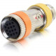 C2g RapidRun PC (Yellow) Runner to Multi-format (Orange) 15-pin Din Adapter - 1 x DIN Female Video - 1 x DIN Male Video - Stainless Steel 60069