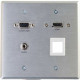 C2g RapidRun Faceplate - 2-gang - Aluminum - 1 x HDMI Port(s) - 1 x Mini-phone Port(s) - 1 x VGA Port(s) 60117