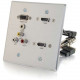 C2g -RapidRun Faceplate - 2-gang - Aluminum - 2 x HDMI Port(s) - 1 x Mini-phone Port(s) - 3 x RCA Port(s) - 1 x VGA Port(s) 60143