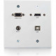 C2g -RapidRun VGA + 3.5mm Double Gang Wall Plate + HDMI and USB Pass Through - White - 2-gang - White - Aluminum - 1 x HDMI Port(s) - 1 x VGA Port(s) 60146
