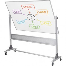 MooreCo Magnetic Porcelain Rotating Markerboard - 72" (6 ft) Width x 48" (4 ft) Height - Porcelain Surface - Aluminum Frame - Rectangle - Assembly Required - 1 Each - TAA Compliance 669RGDD